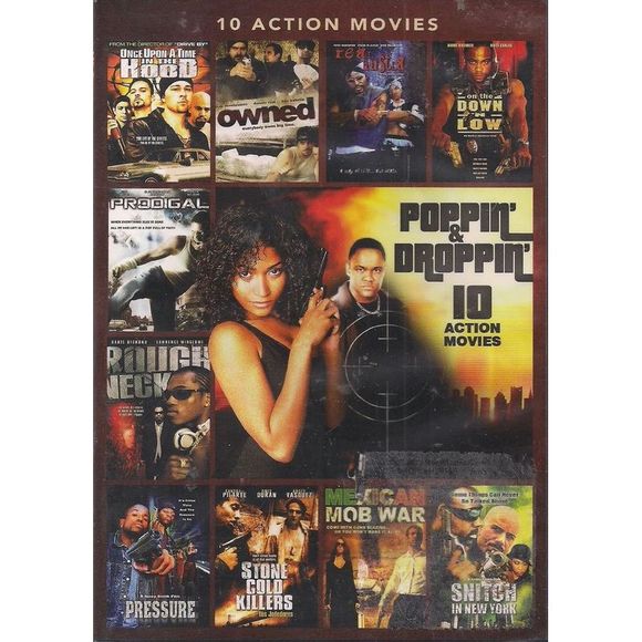 Poppin' & Droppin': 10 Action Movies DVD - Picture 1 of 2